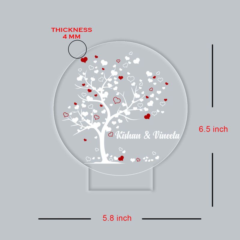 Personalized Romantic Tree UV Print 3D LED Acrylic Lamp – Warm White